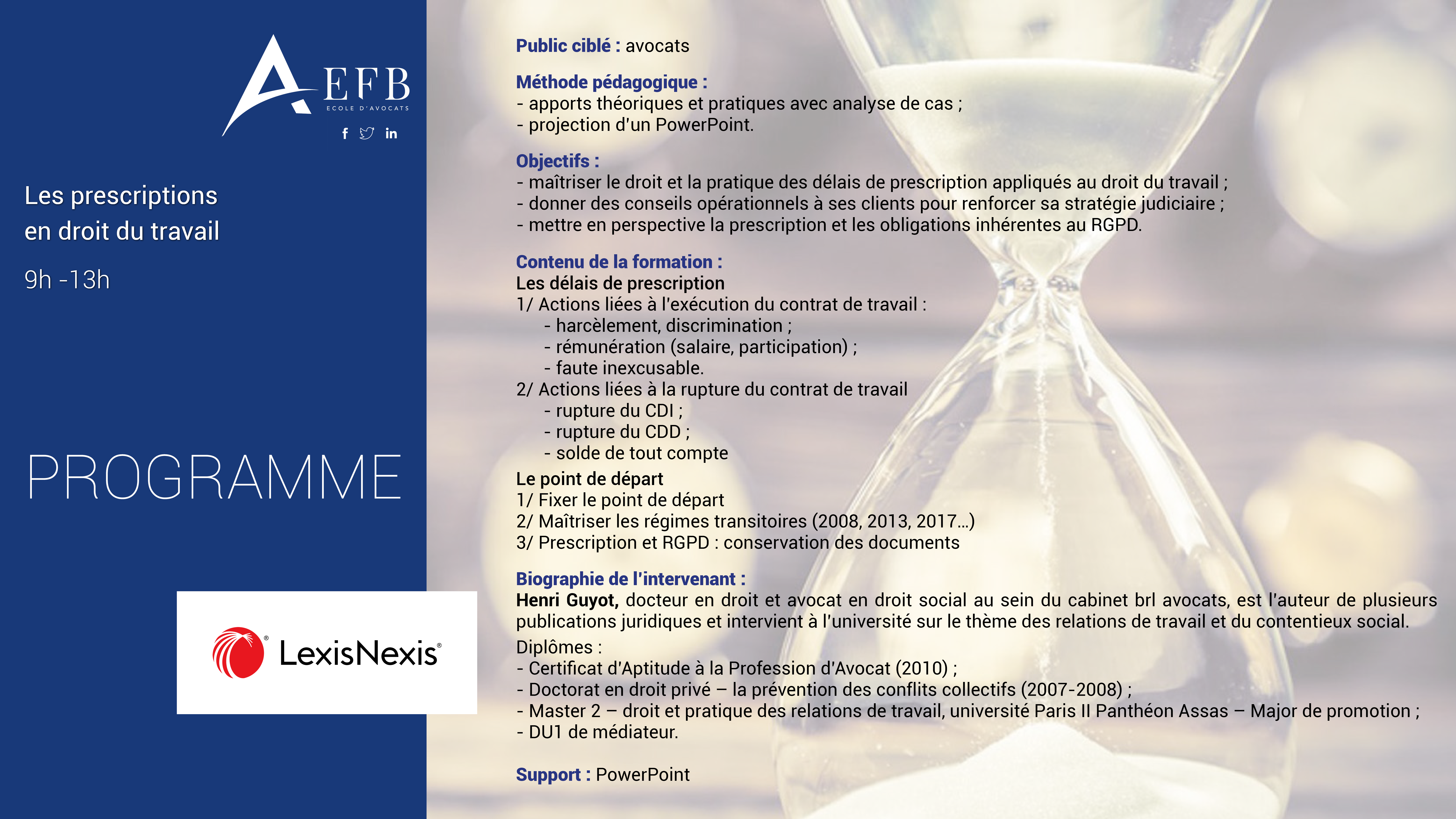 Les prescriptions en droit du travail Conseil national des barreaux